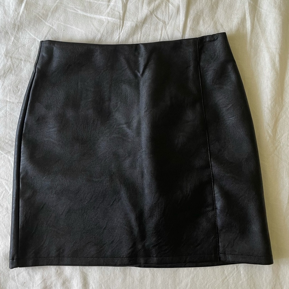 Topshop Faux Leather Skirt